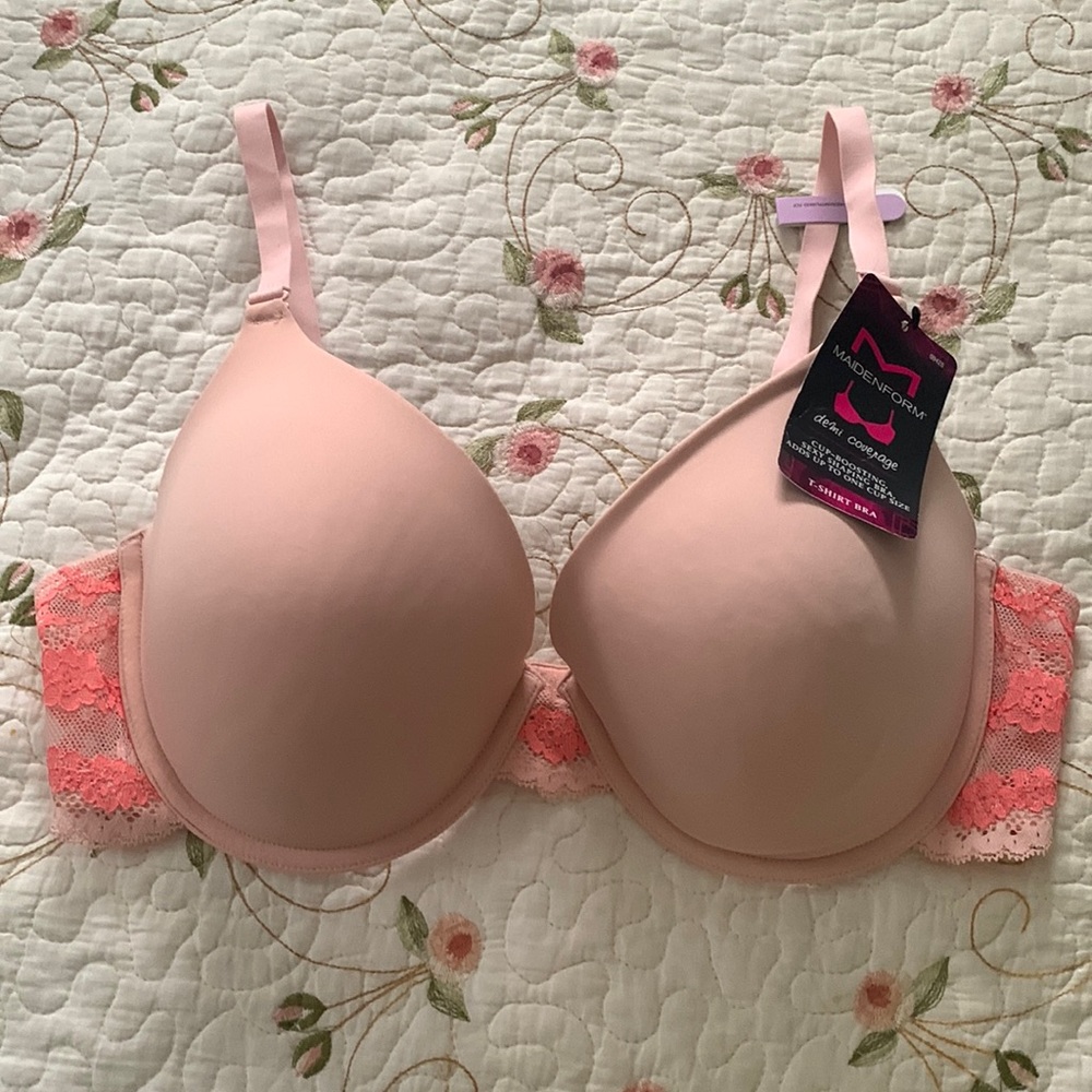 Bra cup broosting,sexy shaping maiden form size 38D color coral delmi coverage